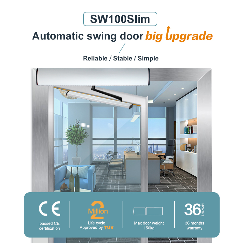 SW100 SLIM بدون لمس درب بازکن اتوماتیک چرخشی سیاه و سفید 